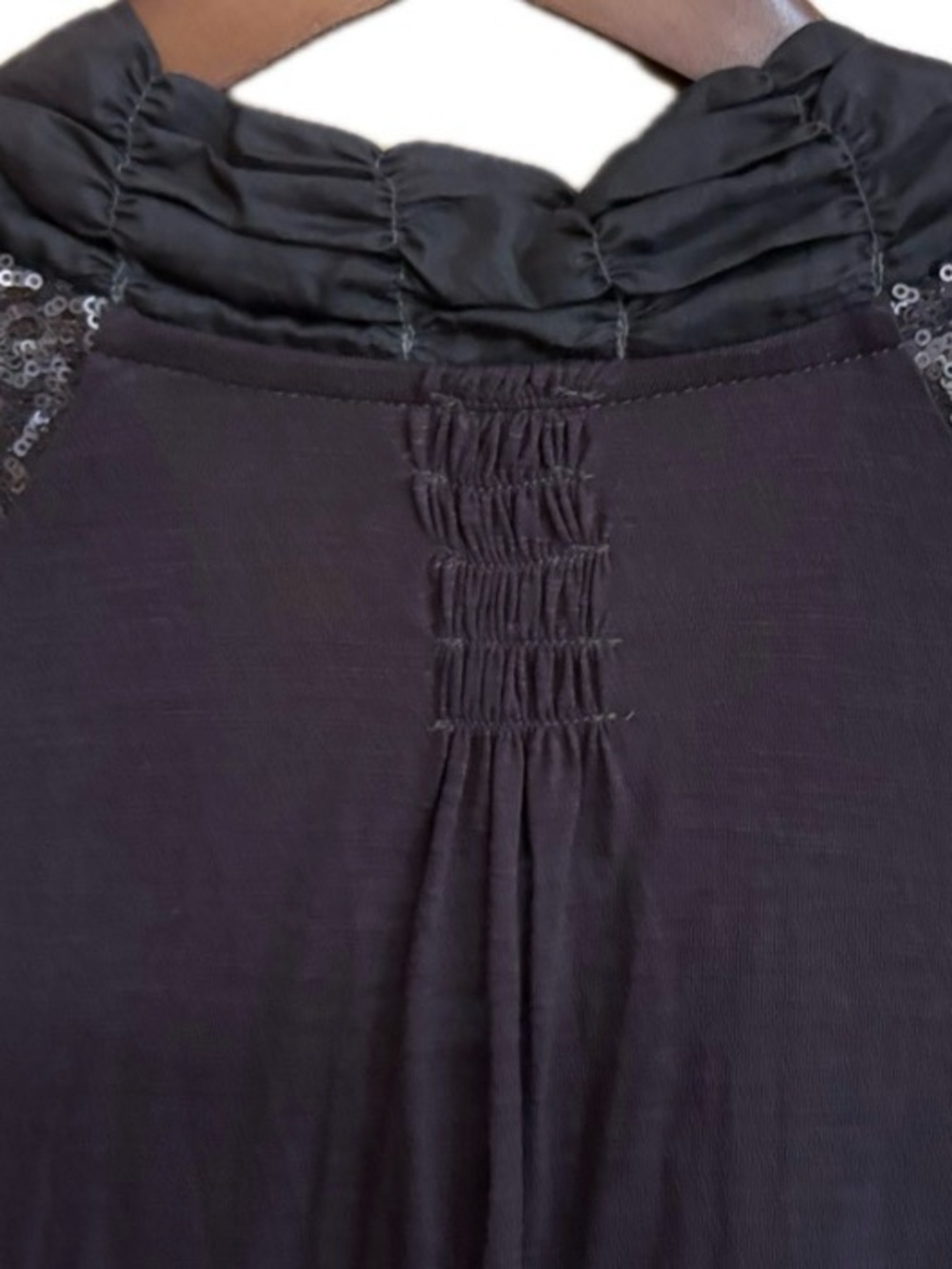 NWT Anthropologie Chocolate Velvet Sequin Button Down Top (Size Sm. Retail: $98) - Picture 6 of 8